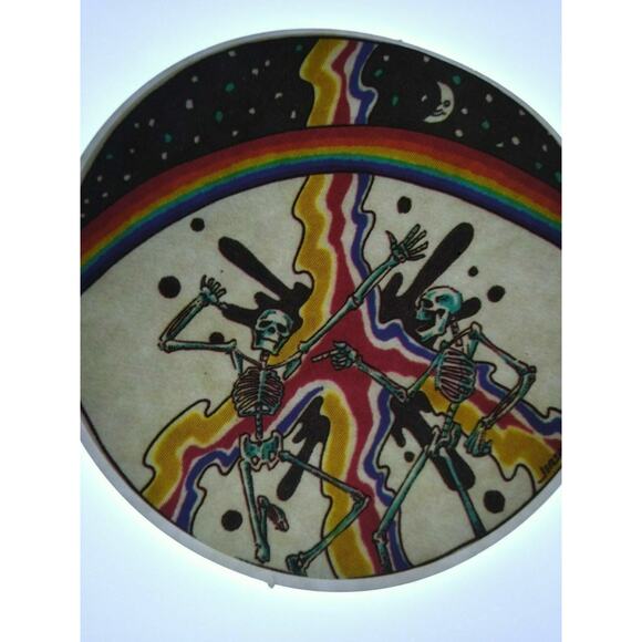 Grateful Dead Sticker Original 1980s Car Window Sticker Skeletons Rainbow Moon - Picture 3 of 5